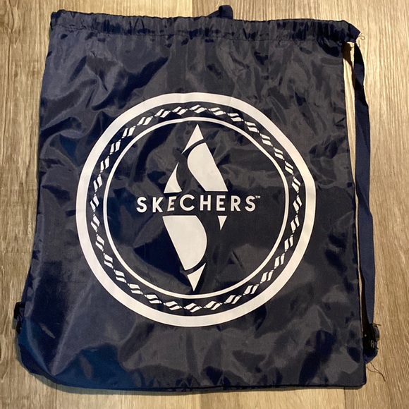 Skechers Handbags - Skechers nylon navy blue drawstring backpack